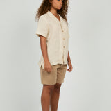 BREEZY LINEN CAMP COLLAR SHIRT
