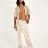 STRAIGHT-LEG LINEN PANTS