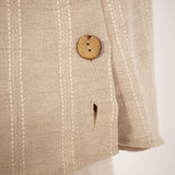SRTIPES SHORT-SLEEVES LINEN SHIRT