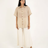 SHORT-SLEEVES LINEN SHIRT