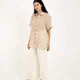 SHORT-SLEEVES LINEN SHIRT