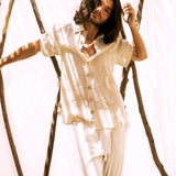 STRAIGHT-LEG LINEN PANTS