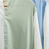 PANEL COLLARLESS SHIRT