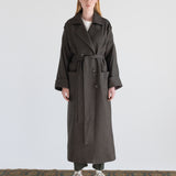 DOUBLE-BREASTED CASHMERE MERINO WOOL TRENCH COAT