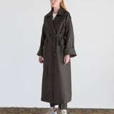 DOUBLE-BREASTED CASHMERE MERINO WOOL TRENCH COAT