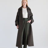 DOUBLE-BREASTED CASHMERE MERINO WOOL TRENCH COAT
