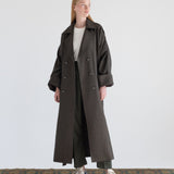 DOUBLE-BREASTED CASHMERE MERINO WOOL TRENCH COAT