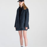 SINGLE-BREASTED OVERSIZED CASHMERE MERINO WOOL BLAZER