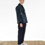 SINGLE-BREASTED OVERSIZED CASHMERE MERINO WOOL BLAZER