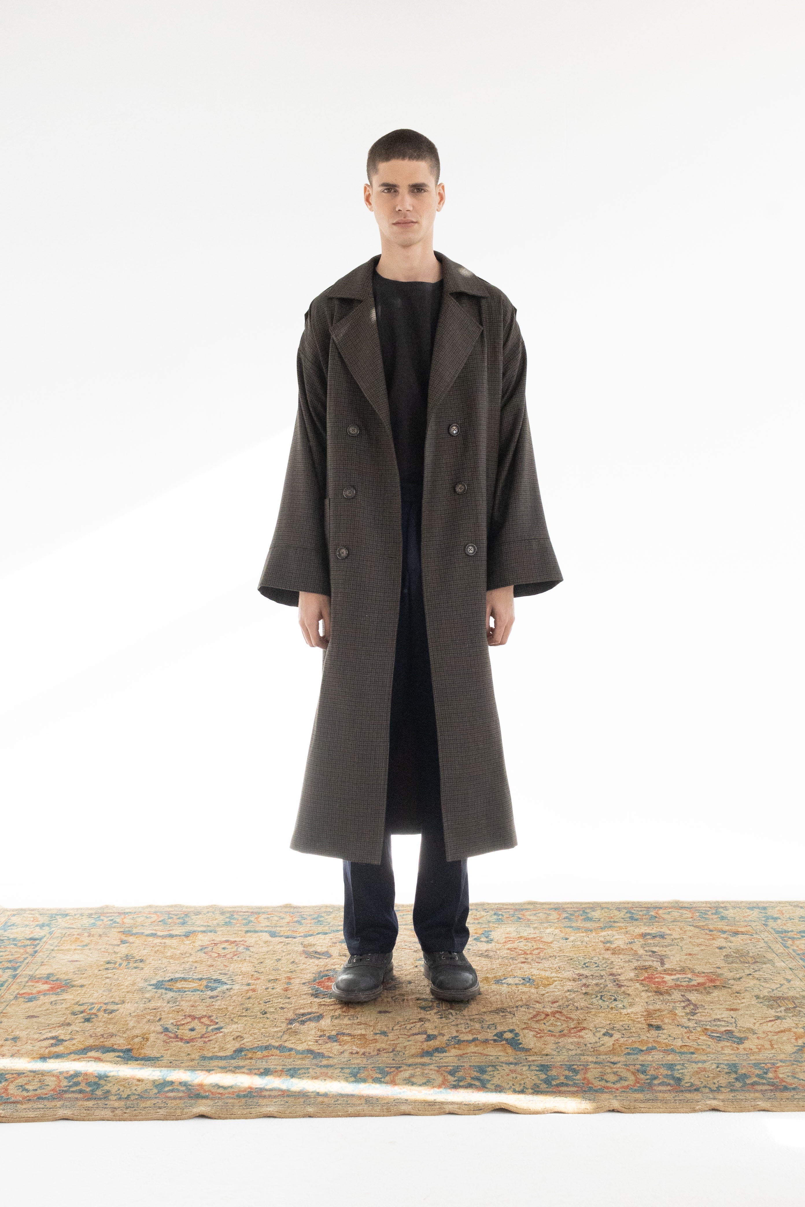 DOUBLE BREASTED MERINO WOOL TRENCH COAT SHOP