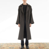 DOUBLE-BREASTED CASHMERE MERINO WOOL TRENCH COAT