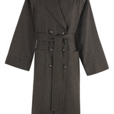 DOUBLE-BREASTED CASHMERE MERINO WOOL TRENCH COAT