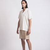 SHORT SLEEVE CAMP-COLLAR LINEN SHIRT
