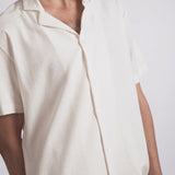 SHORT SLEEVE CAMP-COLLAR LINEN SHIRT