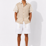 SAND SCRIPT LINEN SHIRT