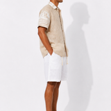 SAND SCRIPT LINEN SHIRT