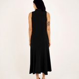 LINEN HIGH-LOW MIDI DRESS