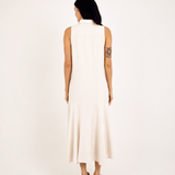 LINEN HIGH-LOW MIDI DRESS