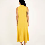 LINEN HIGH-LOW MIDI DRESS