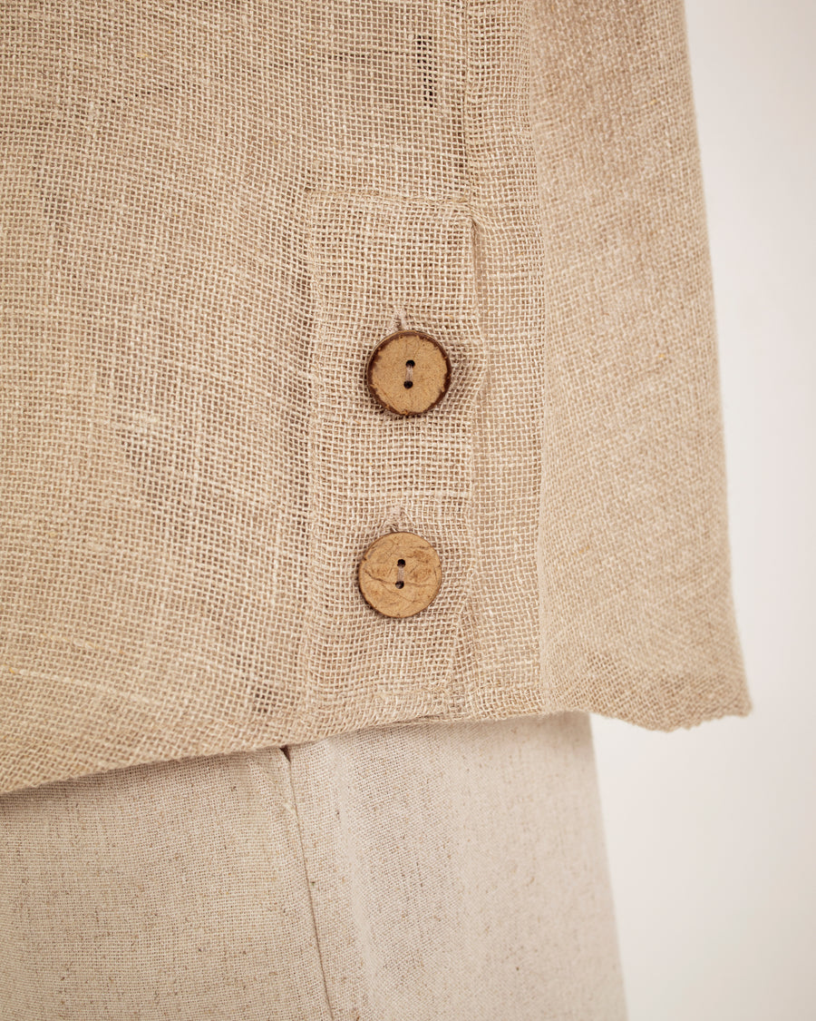 Oversized Textured Linen Shirt