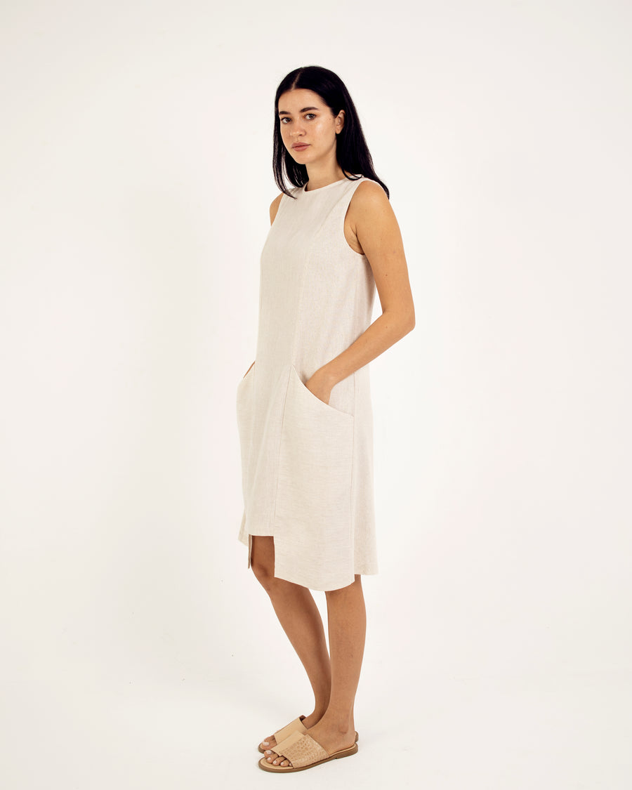 LINEN SHIFT DRESS