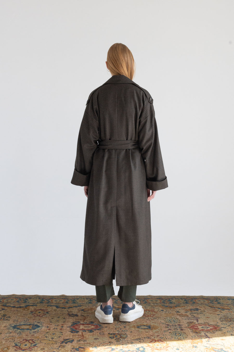 DOUBLE-BREASTED CASHMERE MERINO WOOL TRENCH COAT