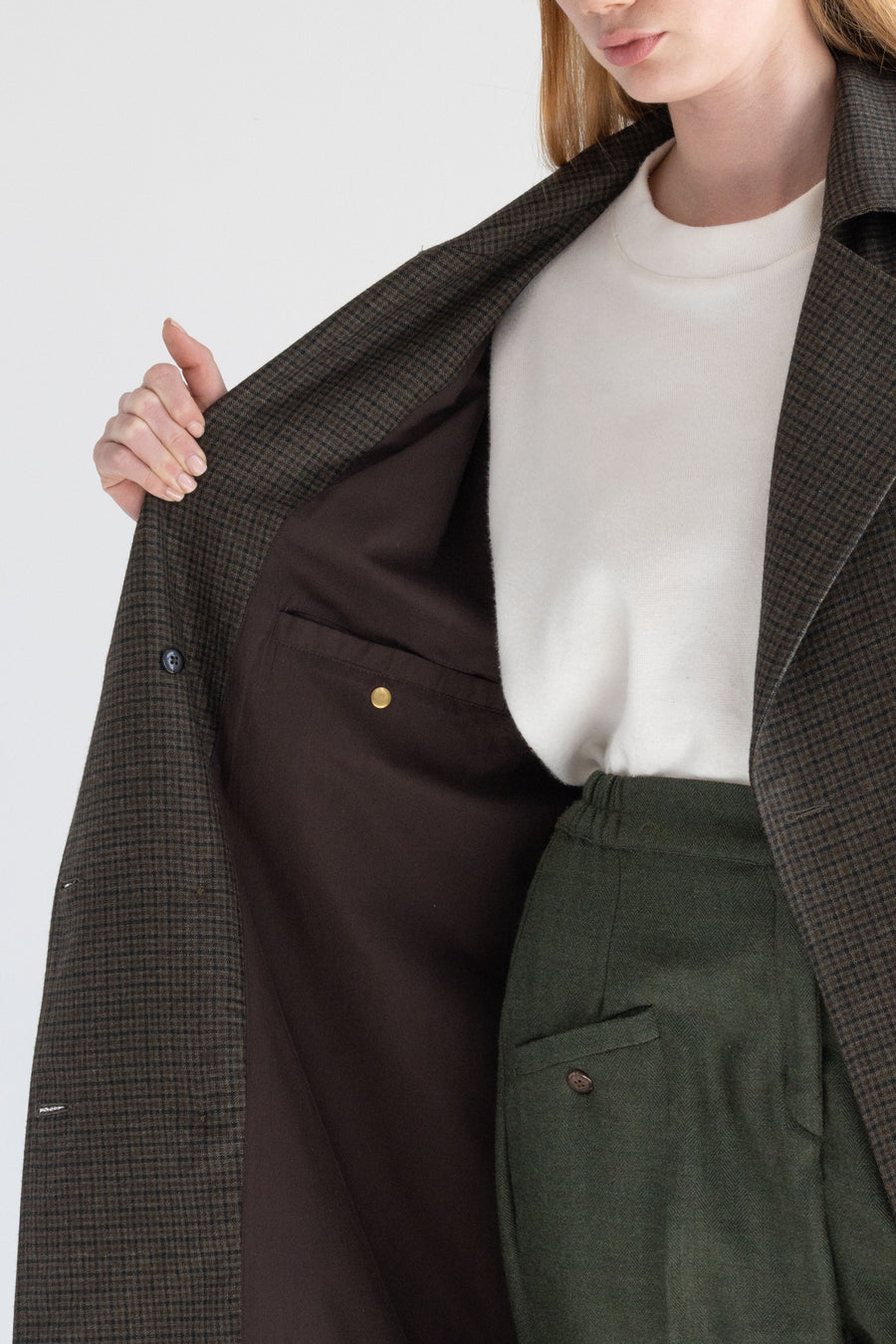 DOUBLE-BREASTED CASHMERE MERINO WOOL TRENCH COAT