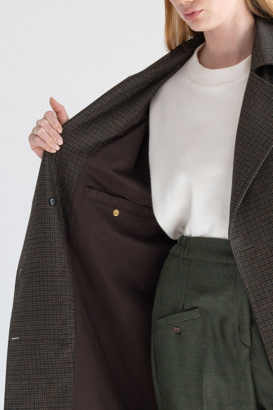 DOUBLE-BREASTED MERINO WOOL TRENCH COAT