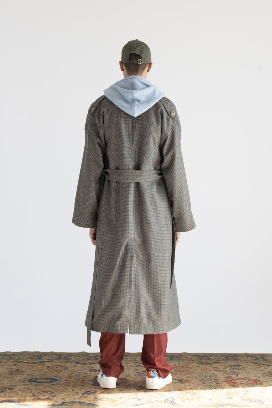 DOUBLE-BREASTED MERINO WOOL TRENCH COAT