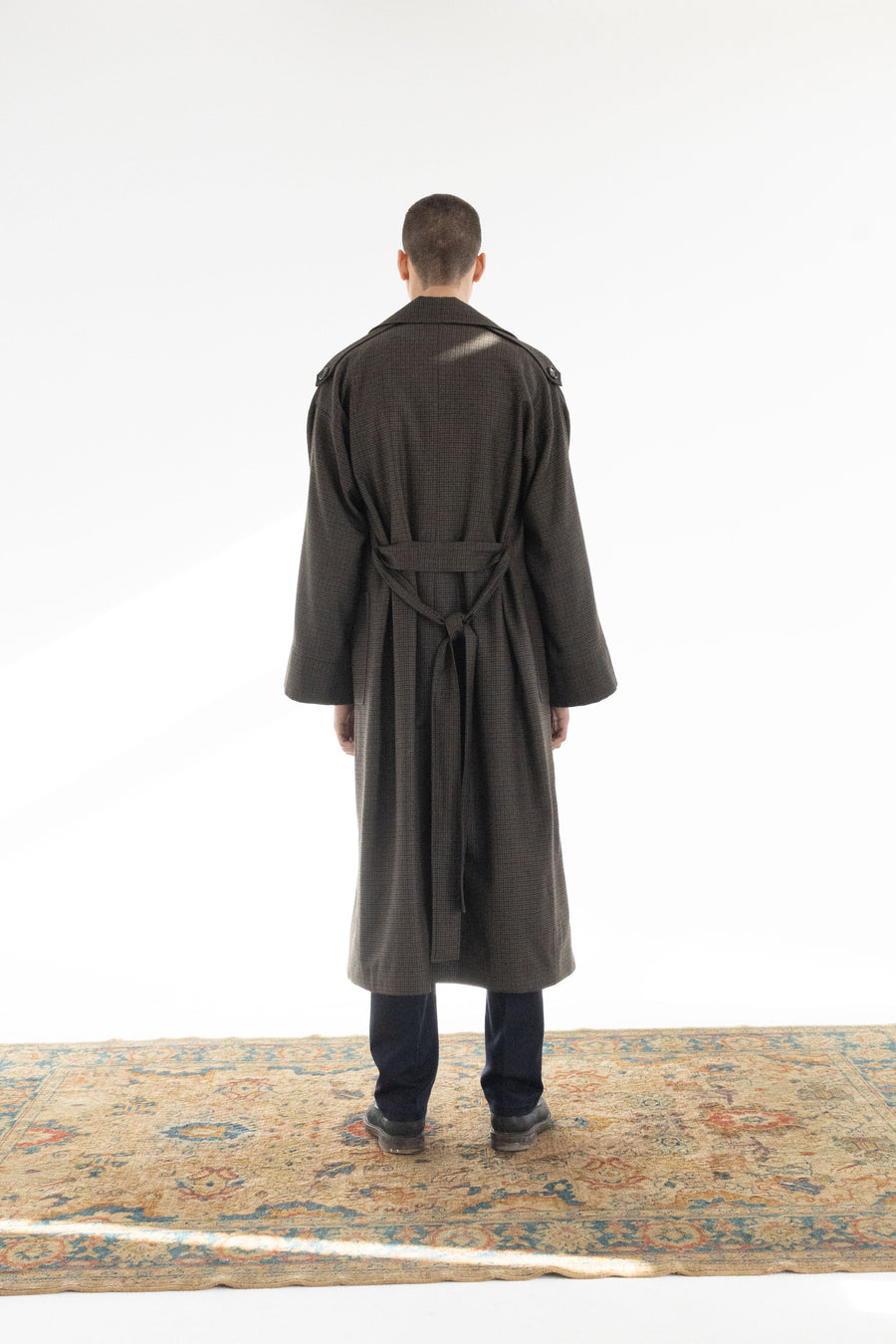 DOUBLE-BREASTED CASHMERE MERINO WOOL TRENCH COAT