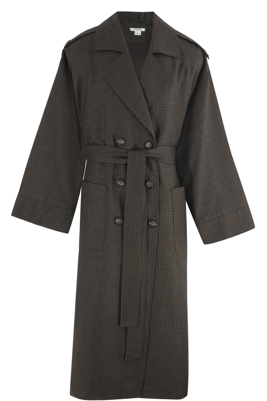 DOUBLE-BREASTED CASHMERE MERINO WOOL TRENCH COAT