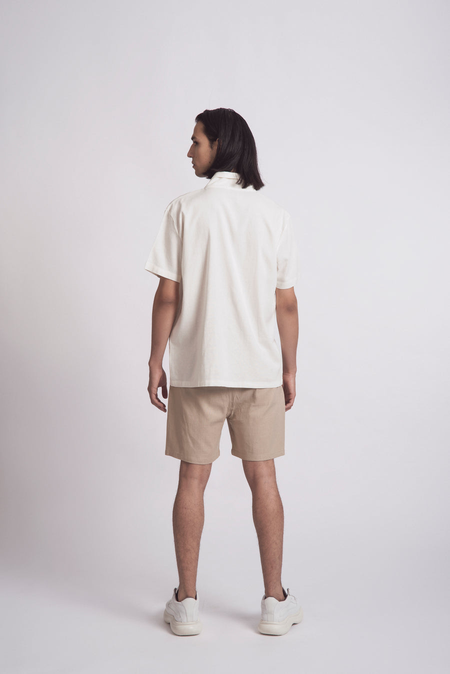 SHORT SLEEVE CAMP-COLLAR LINEN SHIRT