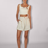 OFFWHITE STRIPED SHORTS