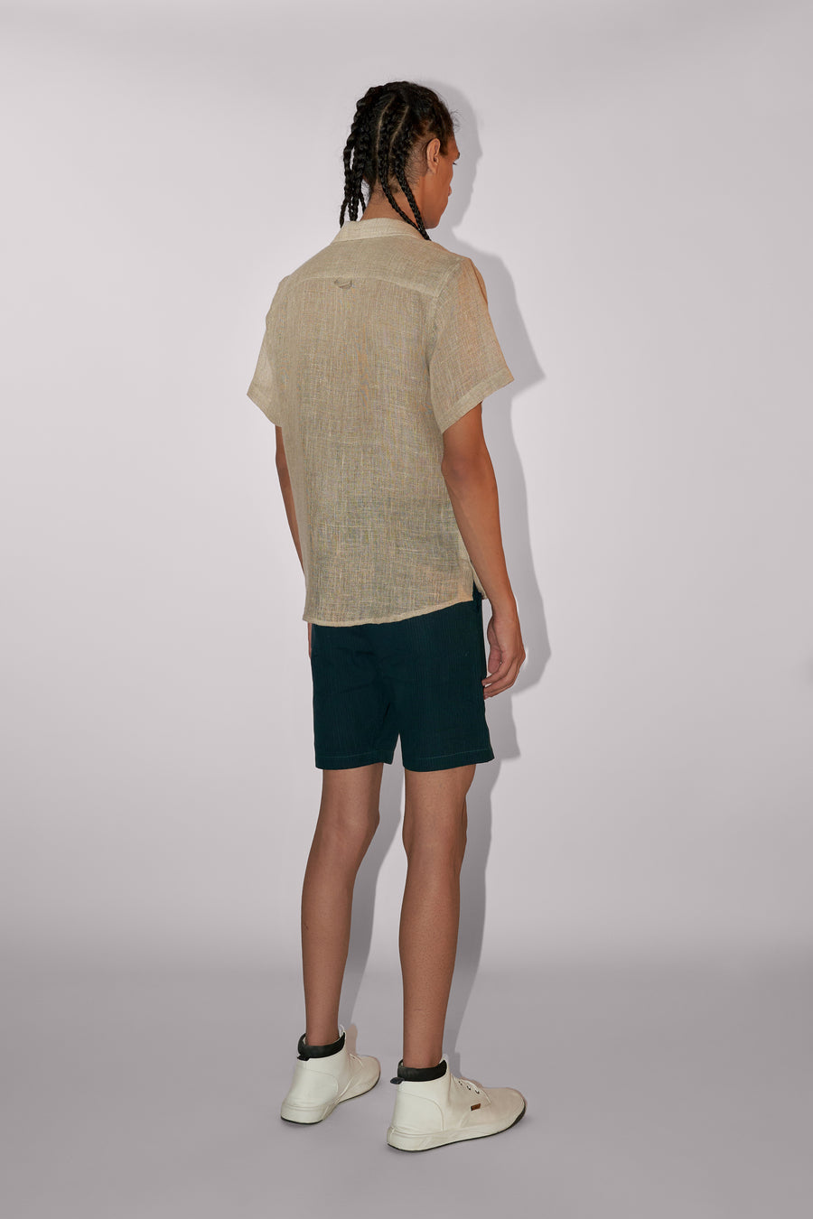 SHORT SLEEVES SHIRT TEXTURED LINEN